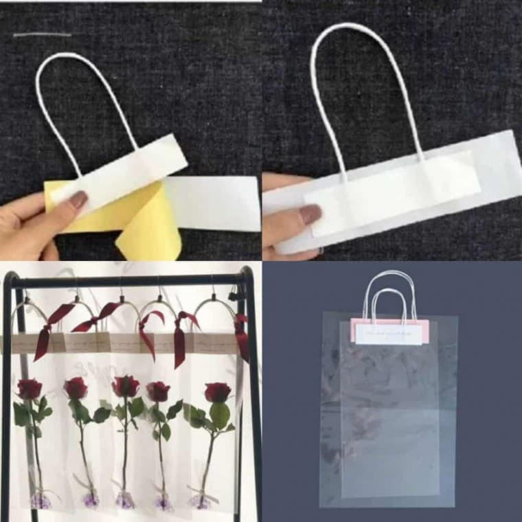 꽃 포장 봉투 소 10p 꽃쇼핑백 꽃포장지 꽃한송이포장지 한송이포장지 꽃포장