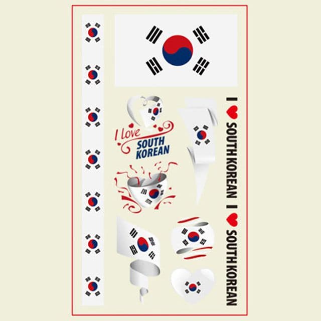 태극기 타투 스티커 태극마크 레터링 물타투 DD-12822