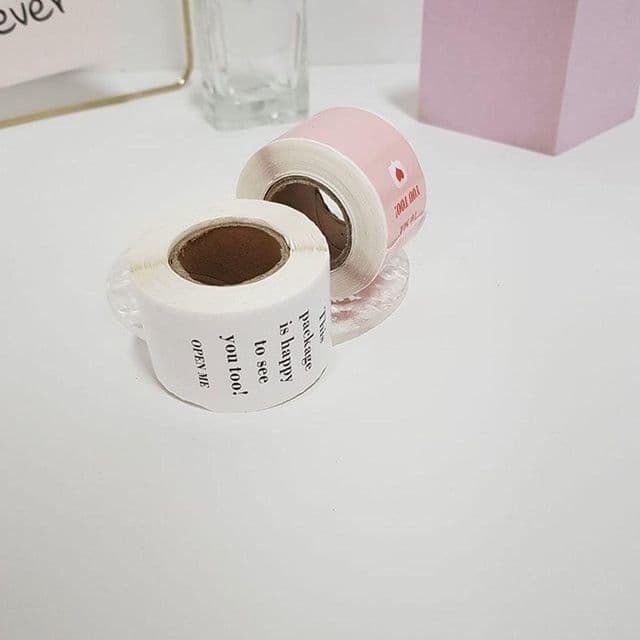 배달리뷰스티커 롤 스티커 2롤 세트 답례품 포장용 선물 감사의 문구